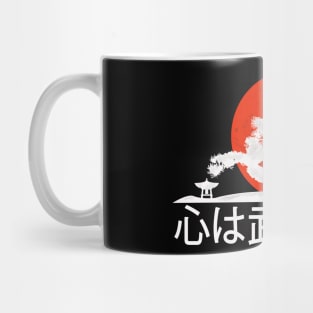 Samurai in front of bonsai tree Japan Mug